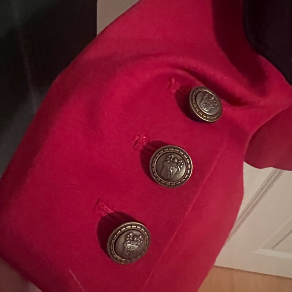 Cass Women’s Red Blazer with Black Suede Elbow Detail si3 Large Minimalist - Picture 8 of 15